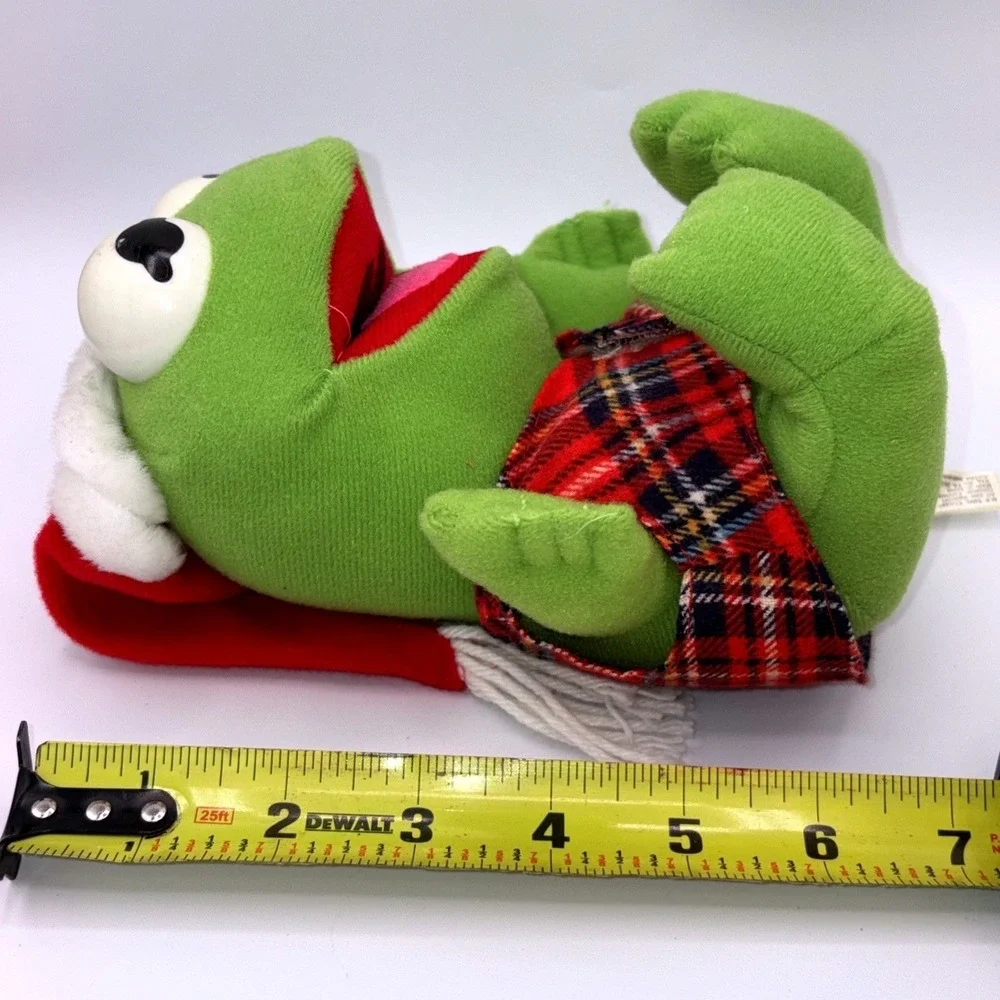 VTG 1988 McDonald's Muppet Babies Christmas Kermit  Plush Santa hat Plaid Vest